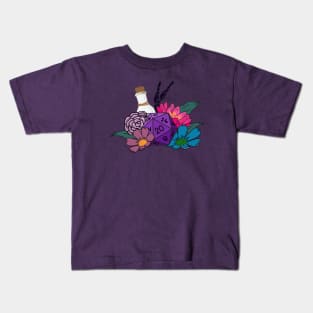 DND dice and flowers Kids T-Shirt